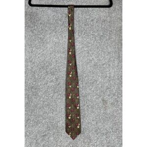 Sinsabang Pure Silk Elephant Palm Tree Floral Mens Pointed‎ Neck Tie